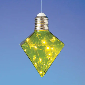 Hanging LED Diamond Light Bulb Green