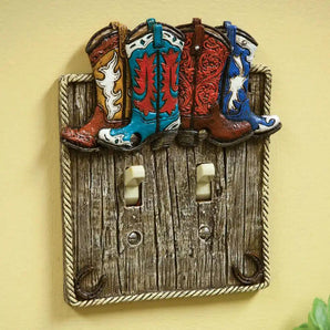 Cowboy Boot Light Switch Double