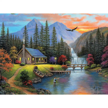 Set of 4 John Zaccheo Jigsaw Puzzles