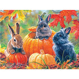 Pumpkin Patch Bunnies Jigsaw Puzzle