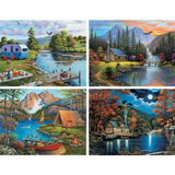 Set of 4 John Zaccheo Jigsaw Puzzles