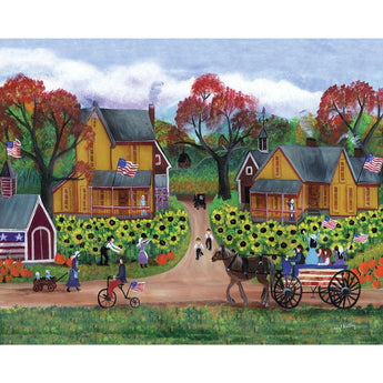 Set of 2 Cheryl Bartley Americana Jigsaw Puzzle Set