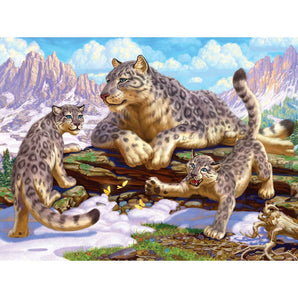 Snow Leopard Family Piece Jigsaw Puzzle