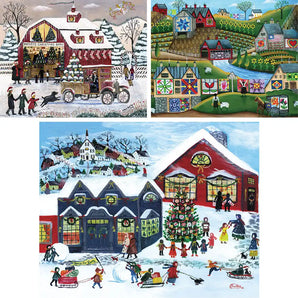 Set of 3 Cheryl Bartley 1000 Large Piece Jigsaw Puzzles