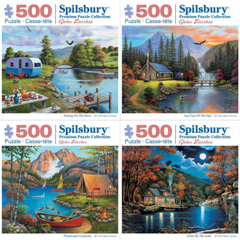 Set of 4 John Zaccheo Jigsaw Puzzles