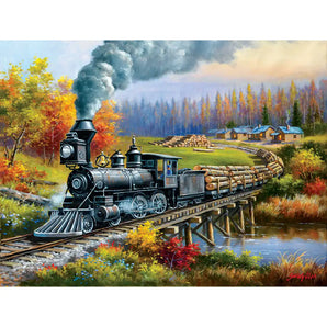 Logging Camp Run 1000 Piece Jigsaw Puzzle