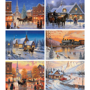 Set of 6 John Zaccheo Jigsaw Puzzles