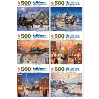 Set of 6 John Zaccheo Jigsaw Puzzles