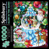 Blue Christmas Tree Snow Globe GlowIntheDark Jigsaw Puzzle