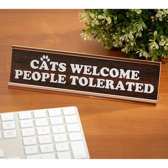 Cats Welcome Desk Name Plate