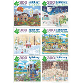 Set of 6 Kim Leo jigsaw Puzzles