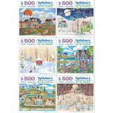 Set of 6 Kim Leo jigsaw Puzzles