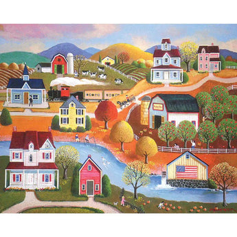 Farm In Autumn 1000 Large Piece Jigsaw Puzzle