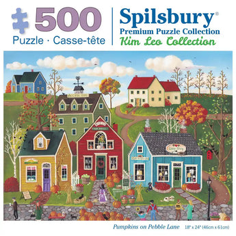 Pumpkins On Pebble Lane Jigsaw Puzzle