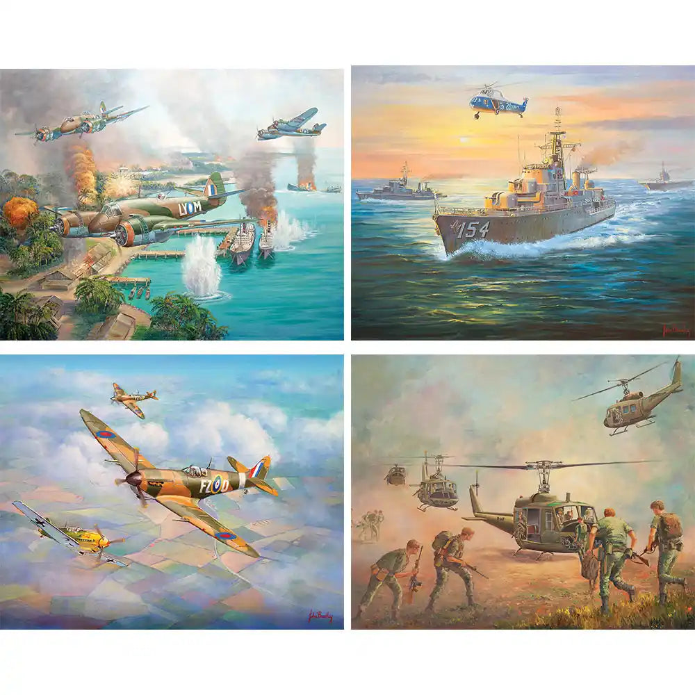 Set of 4 John Bradley Jigsaw Puzzles