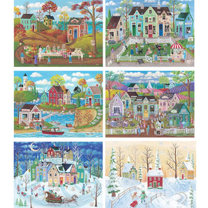 Set of 6 Kim Leo Jigsaw Puzzles