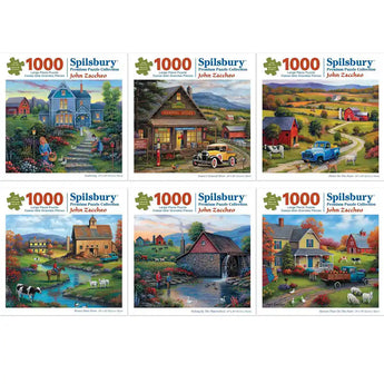 Set of 6 John Zaccheo Jigsaw Puzzles