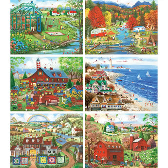 Set of 6 Mary Ann Vessey 300 Large Piece Jigsaw Puzzles