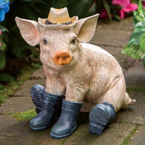 Pig In Boots Garden Sculpture