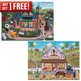 Set of 2 Joseph Holodook 1000 Piece Jigsaw Puzzles