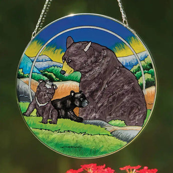 Bear Family Glass Suncatcher