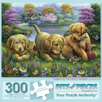 Puppies In the Sunny Meadow Jigsaw Puzzle