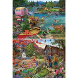 Set of 2 Bigelow Illustrations 300 Large Piece Jigsaw Puzzles