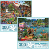 Set of 2 Bigelow Illustrations 300 Large Piece Jigsaw Puzzles