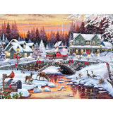 Snowy Bridge 300 Large Piece Jigsaw Puzzle