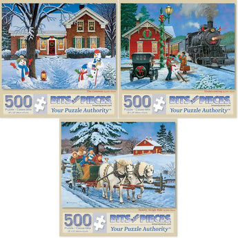 Set of 3 John Sloane 500 Piece Jigsaw Puzzles