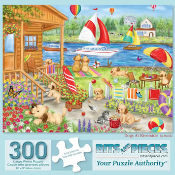 Dogs At Riverside Jigsaw Puzzle