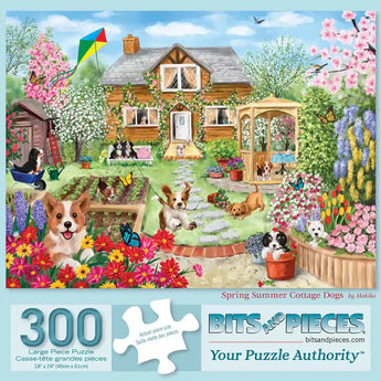 Spring Summer Cottage Dogs Jigsaw Puzzle