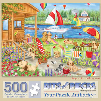 Dogs At Riverside Jigsaw Puzzle