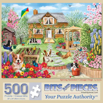 Spring Summer Cottage Dogs Jigsaw Puzzle