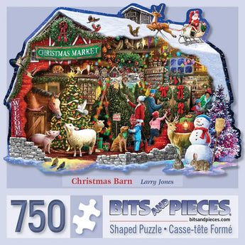 Christmas Barn Shaped Jigsaw Puzzle