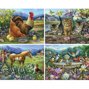 Gathering In the Sun 4in1 Multipack Jigsaw Puzzle Bundle by Oleg Gavrilov