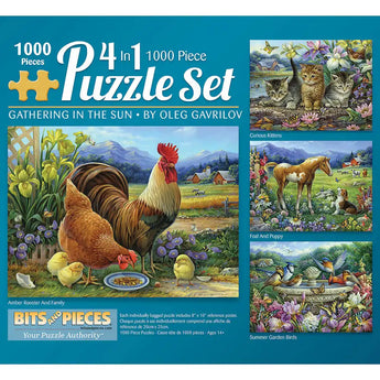 Gathering In the Sun 4in1 Multipack Jigsaw Puzzle Bundle by Oleg Gavrilov