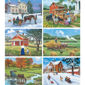 Set of 6 John Sloane Jigsaw Puzzles