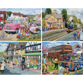 Village Memories  4in1 Multipack Jigsaw Puzzle Bundle by Trevor Mitchell