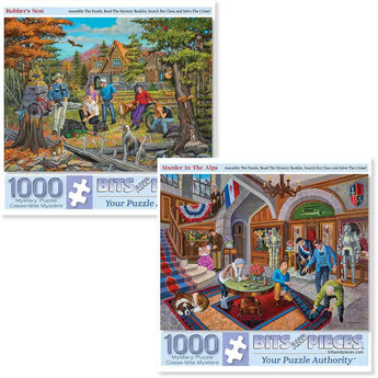 Set of 2 Murder Mystery Jigsaw Puzzles