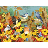 Fall Leaves And Fence Jigsaw Puzzle