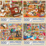 Set of 4 Tracy Hall Jigsaw Puzzles