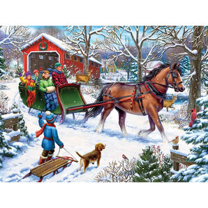 Old Fashioned Sleigh Ride Jigsaw Puzzle