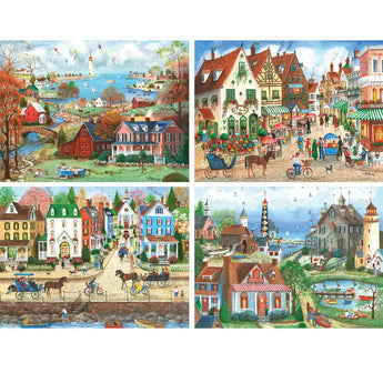 Set of 4 Mary Ann Vessey Jigsaw Puzzles