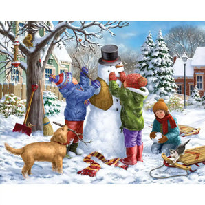 Building A Snowman On A Snowday Jigsaw Puzzle