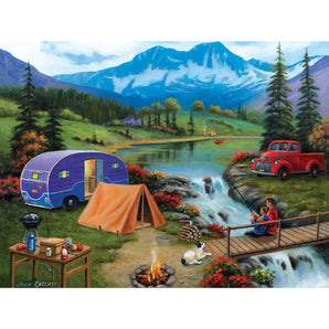 Fishing by the Falls Jigsaw Puzzle