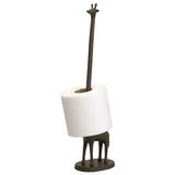 Cast Iron Giraffe Paper Roll Holder Brown