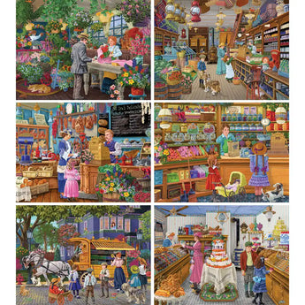 Set of 6 Joseph Burgess 1000 Piece Puzzles