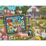 Viewing The Rooster Themed Quilt Jigsaw Puzzle