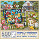 Viewing The Rooster Themed Quilt Jigsaw Puzzle